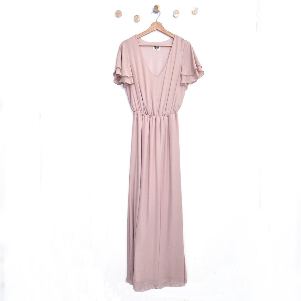 Show Me Your Mumu Michelle Flutter Bridesmaid Maxi Dress Medium